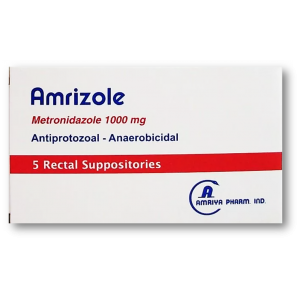 Amrizole 1000 mg ( metronidazole ) 5 rectal suppositories 